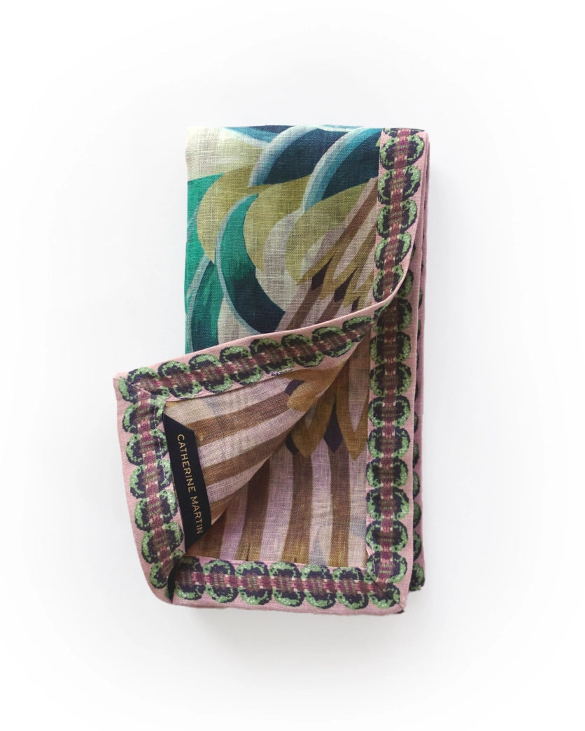 SET of 4 FLAMINGO CREAM NAPKINS