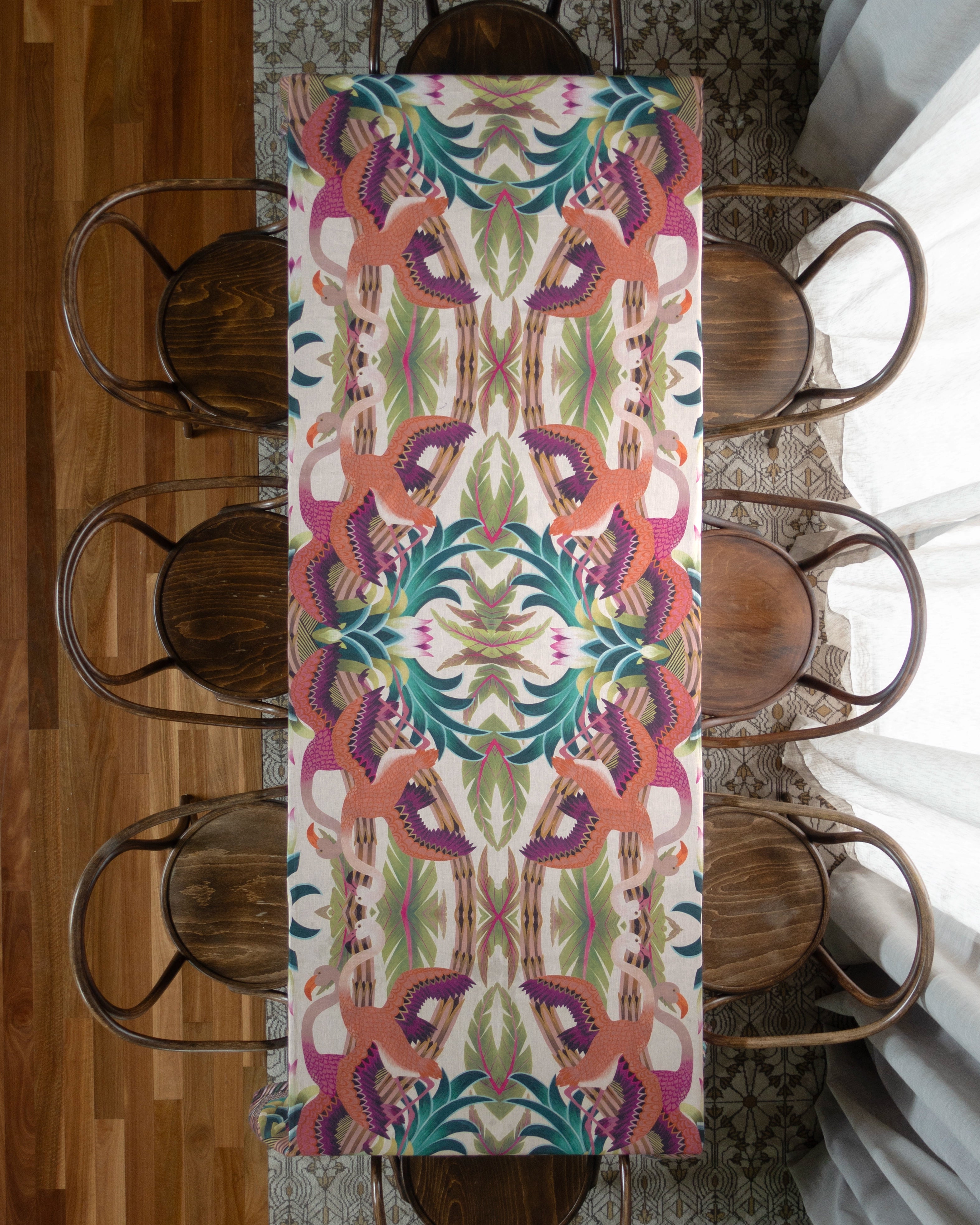 FLAMINGO CREAM TABLECLOTH
