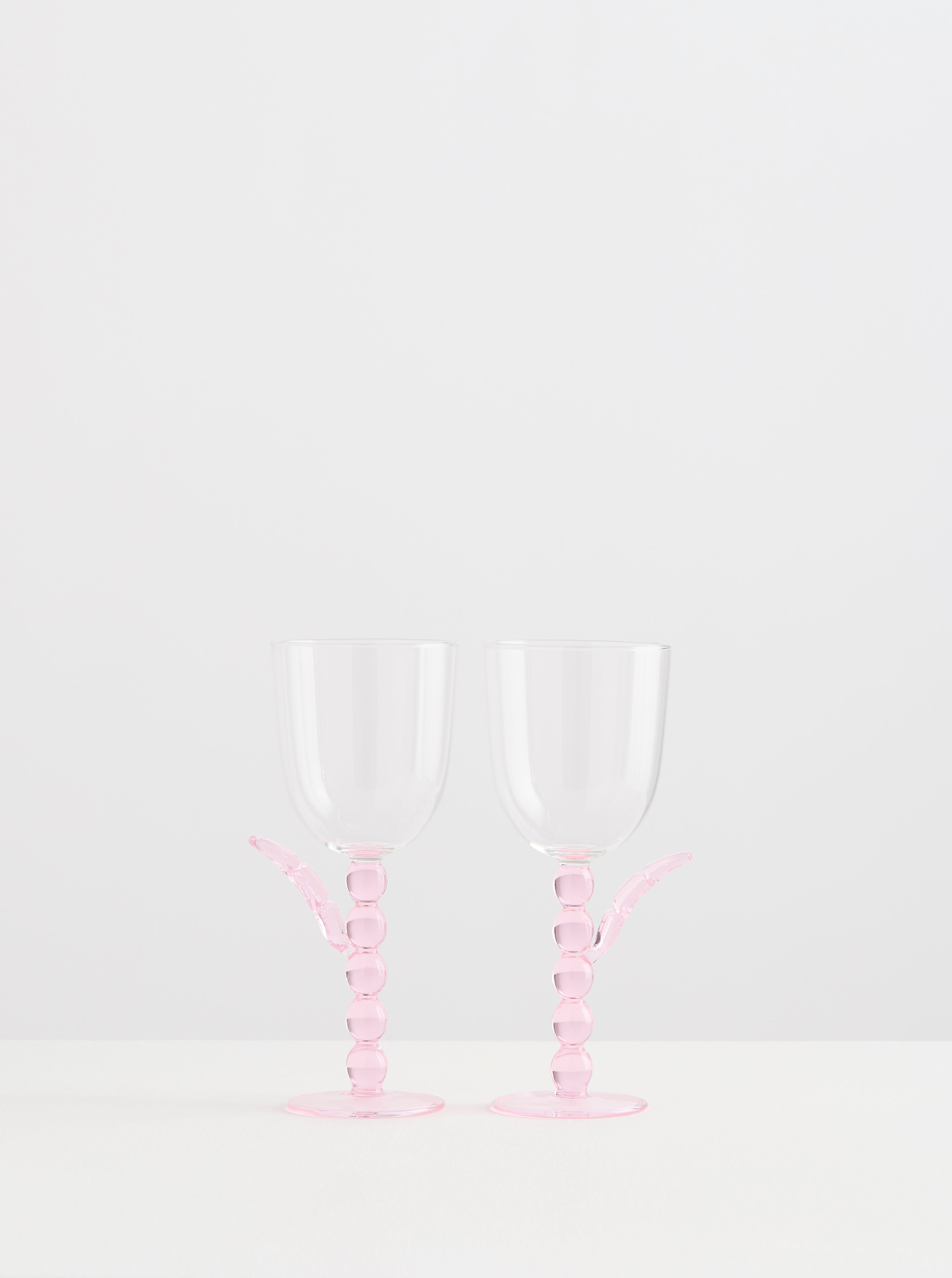 2 PALMIER WINE GLASSES | PINK